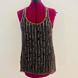 Parker Beaded Silk Racerback top